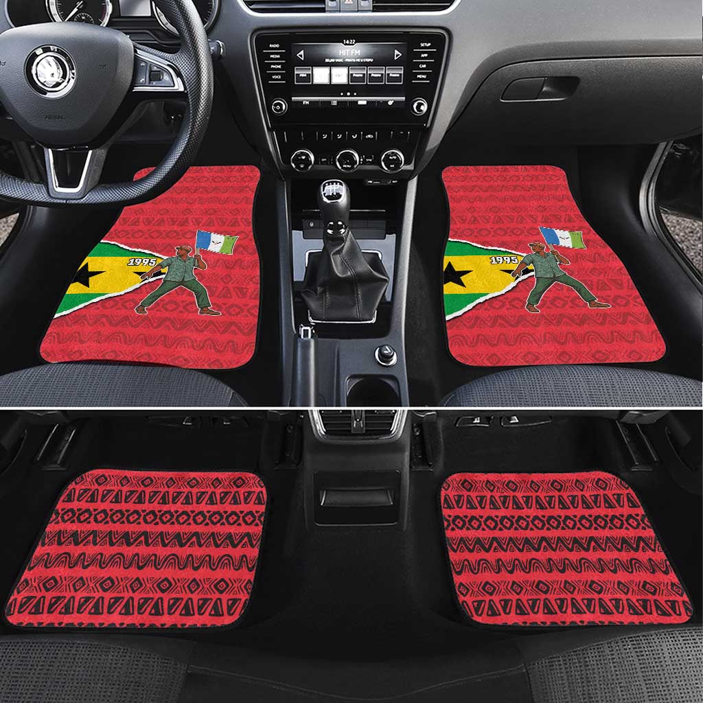 Autonomous Region of Principe Independence Car Mats with 1995 Flag Design and Cultural Pattern - Wonder Print Shop