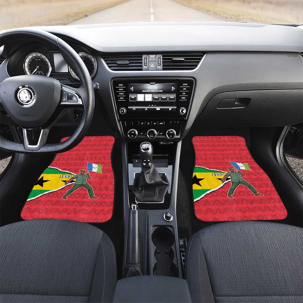 Autonomous Region of Principe Independence Car Mats with 1995 Flag Design and Cultural Pattern - Wonder Print Shop