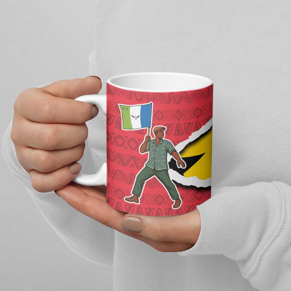 Autonomous Region of Principe Independence Ceramic Mug with 1995 Flag Design and Cultural Pattern - Wonder Print Shop