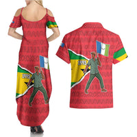 Autonomous Region of Principe Independence Couples Matching Summer Maxi Dress and Hawaiian Shirt with 1995 Flag Design and Cultural Pattern - Wonder Print Shop