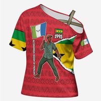 Autonomous Region of Principe Independence Cross Shoulder Shirt with 1995 Flag Design and Cultural Pattern - Wonder Print Shop