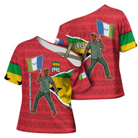 Autonomous Region of Principe Independence Cross Shoulder Shirt with 1995 Flag Design and Cultural Pattern - Wonder Print Shop