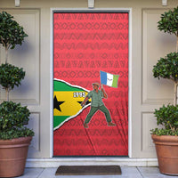 Autonomous Region of Principe Independence Door Cover with 1995 Flag Design and Cultural Pattern - Wonder Print Shop