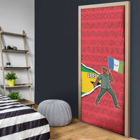 Autonomous Region of Principe Independence Door Cover with 1995 Flag Design and Cultural Pattern - Wonder Print Shop