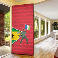 Autonomous Region of Principe Independence Door Cover with 1995 Flag Design and Cultural Pattern - Wonder Print Shop