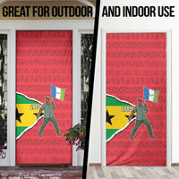 Autonomous Region of Principe Independence Door Cover with 1995 Flag Design and Cultural Pattern - Wonder Print Shop