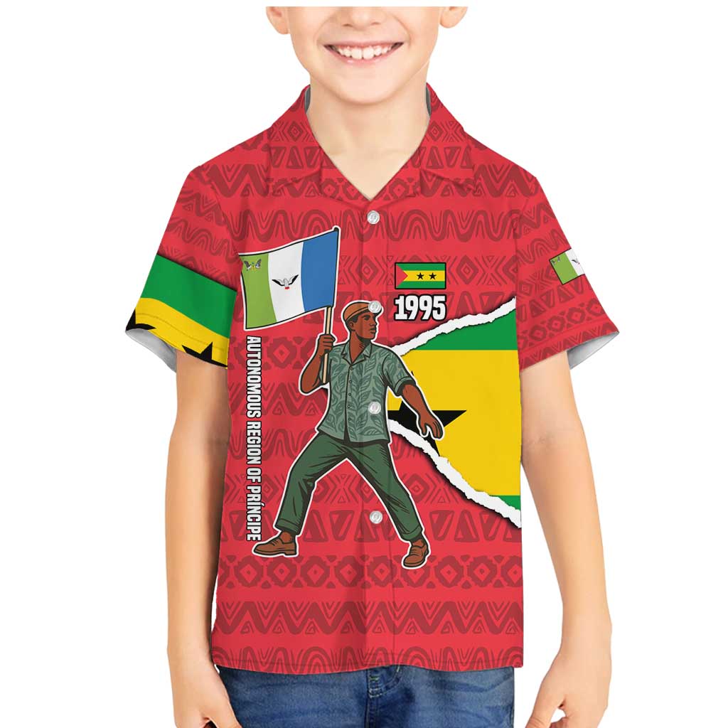 Autonomous Region of Principe Independence Family Matching Mermaid Dress and Hawaiian Shirt with 1995 Flag Design and Cultural Pattern - Wonder Print Shop