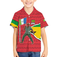 Autonomous Region of Principe Independence Family Matching Off The Shoulder Long Sleeve Dress and Hawaiian Shirt with 1995 Flag Design and Cultural Pattern - Wonder Print Shop