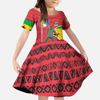 Autonomous Region of Principe Independence Family Matching Off Shoulder Maxi Dress and Hawaiian Shirt with 1995 Flag Design and Cultural Pattern - Wonder Print Shop