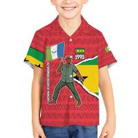 Autonomous Region of Principe Independence Family Matching Off Shoulder Short Dress and Hawaiian Shirt with 1995 Flag Design and Cultural Pattern - Wonder Print Shop