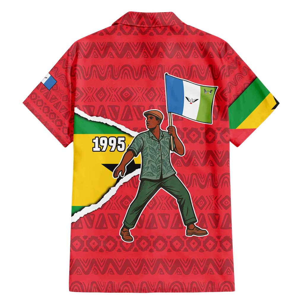 Autonomous Region of Principe Independence Family Matching Puletasi and Hawaiian Shirt with 1995 Flag Design and Cultural Pattern - Wonder Print Shop