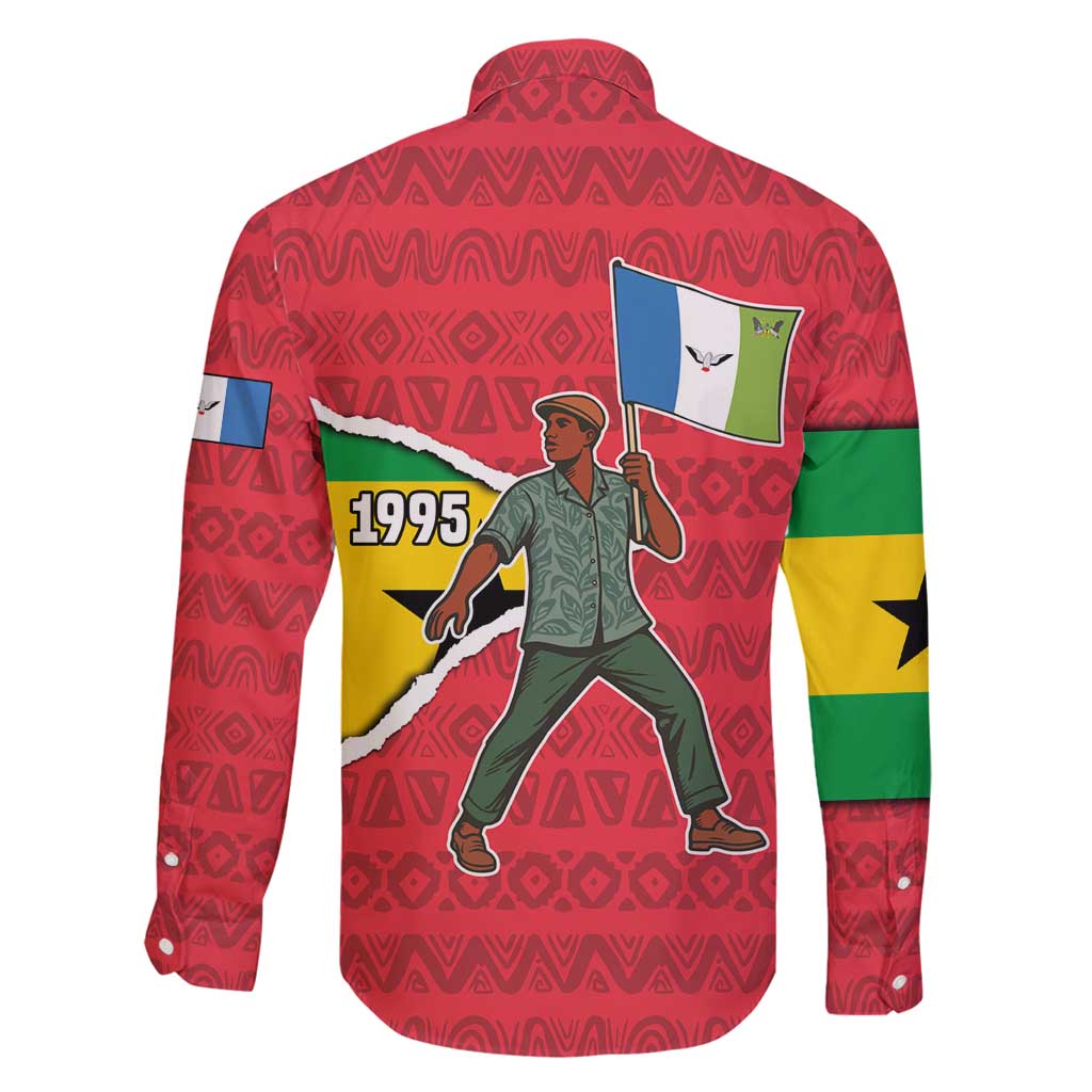 Autonomous Region of Principe Independence Family Matching Puletasi and Hawaiian Shirt with 1995 Flag Design and Cultural Pattern - Wonder Print Shop