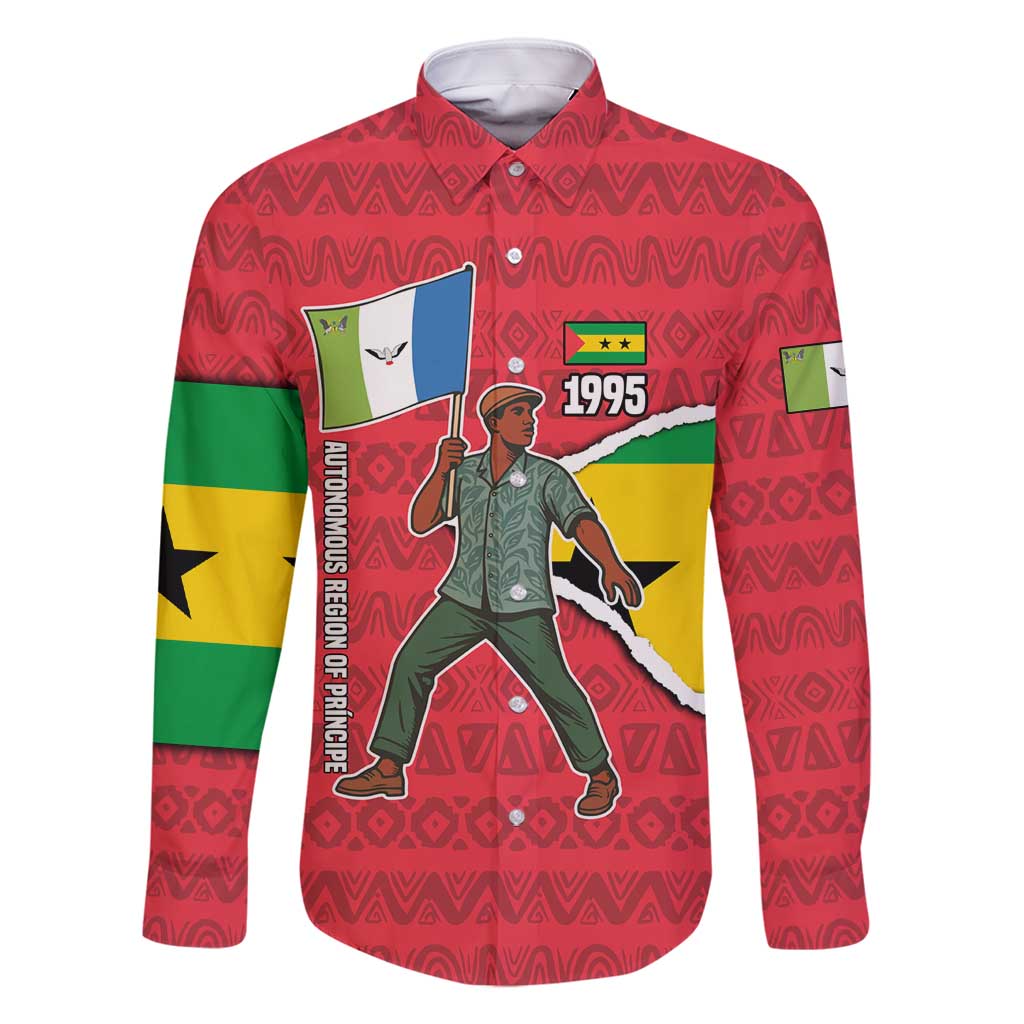 Autonomous Region of Principe Independence Family Matching Summer Maxi Dress and Hawaiian Shirt with 1995 Flag Design and Cultural Pattern - Wonder Print Shop