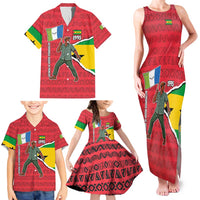 Autonomous Region of Principe Independence Family Matching Tank Maxi Dress and Hawaiian Shirt with 1995 Flag Design and Cultural Pattern - Wonder Print Shop