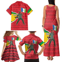 Autonomous Region of Principe Independence Family Matching Tank Maxi Dress and Hawaiian Shirt with 1995 Flag Design and Cultural Pattern - Wonder Print Shop