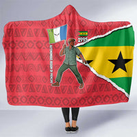 Autonomous Region of Principe Independence Hooded Blanket with 1995 Flag Design and Cultural Pattern - Wonder Print Shop