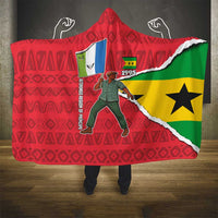 Autonomous Region of Principe Independence Hooded Blanket with 1995 Flag Design and Cultural Pattern - Wonder Print Shop