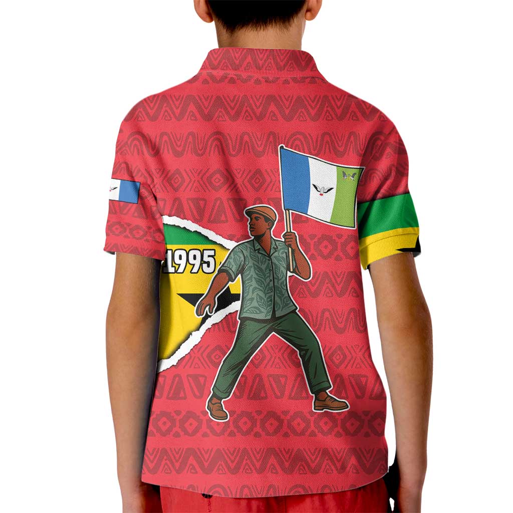Autonomous Region of Principe Independence Kid Polo Shirt with 1995 Flag Design and Cultural Pattern - Wonder Print Shop