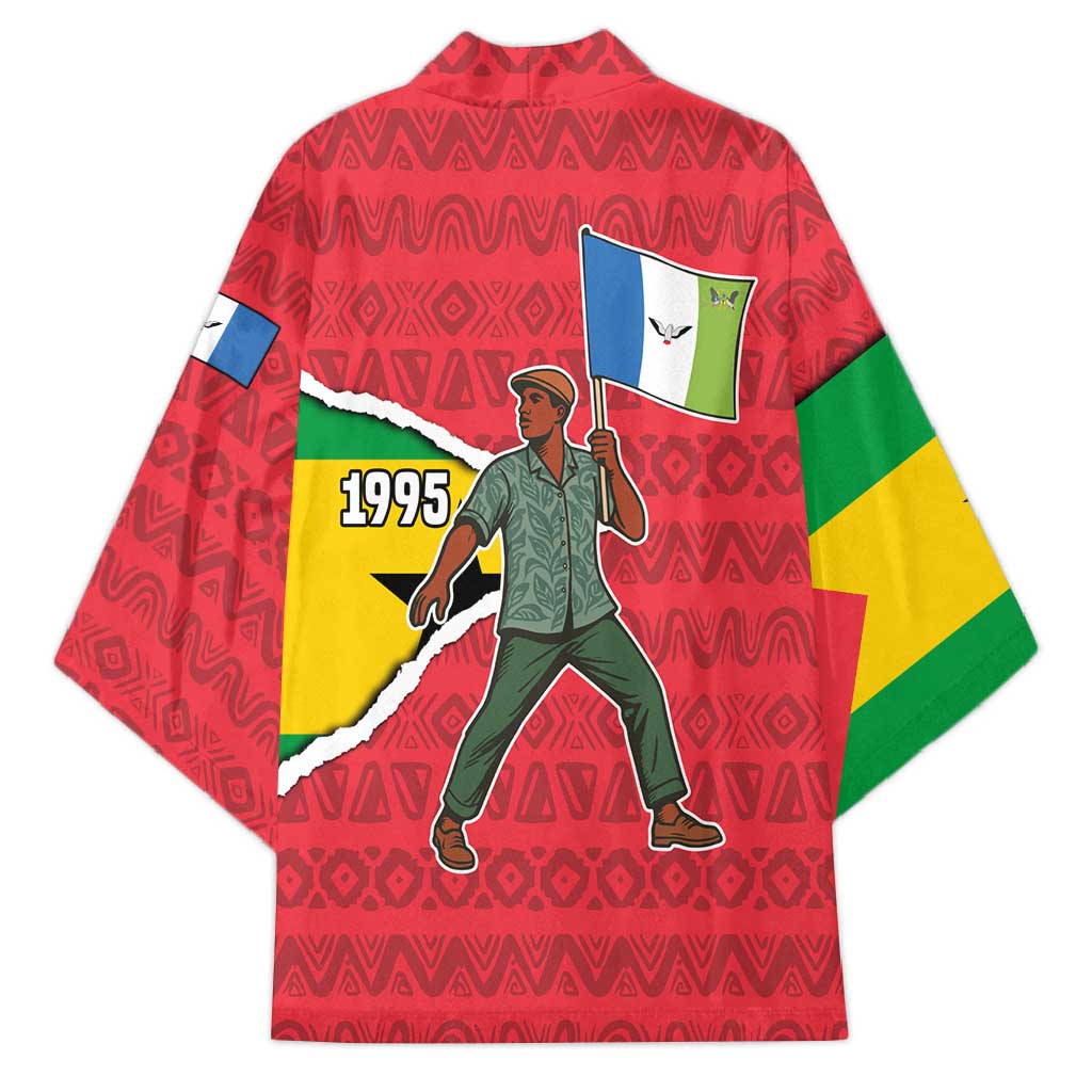 Autonomous Region of Principe Independence Kimono with 1995 Flag Design and Cultural Pattern - Wonder Print Shop