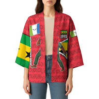 Autonomous Region of Principe Independence Kimono with 1995 Flag Design and Cultural Pattern - Wonder Print Shop
