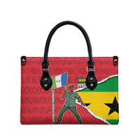 Autonomous Region of Principe Independence Leather Bag with 1995 Flag Design and Cultural Pattern - Wonder Print Shop