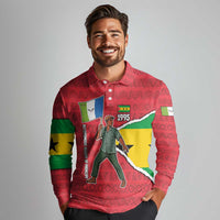 Autonomous Region of Principe Independence Long Sleeve Polo Shirt with 1995 Flag Design and Cultural Pattern - Wonder Print Shop