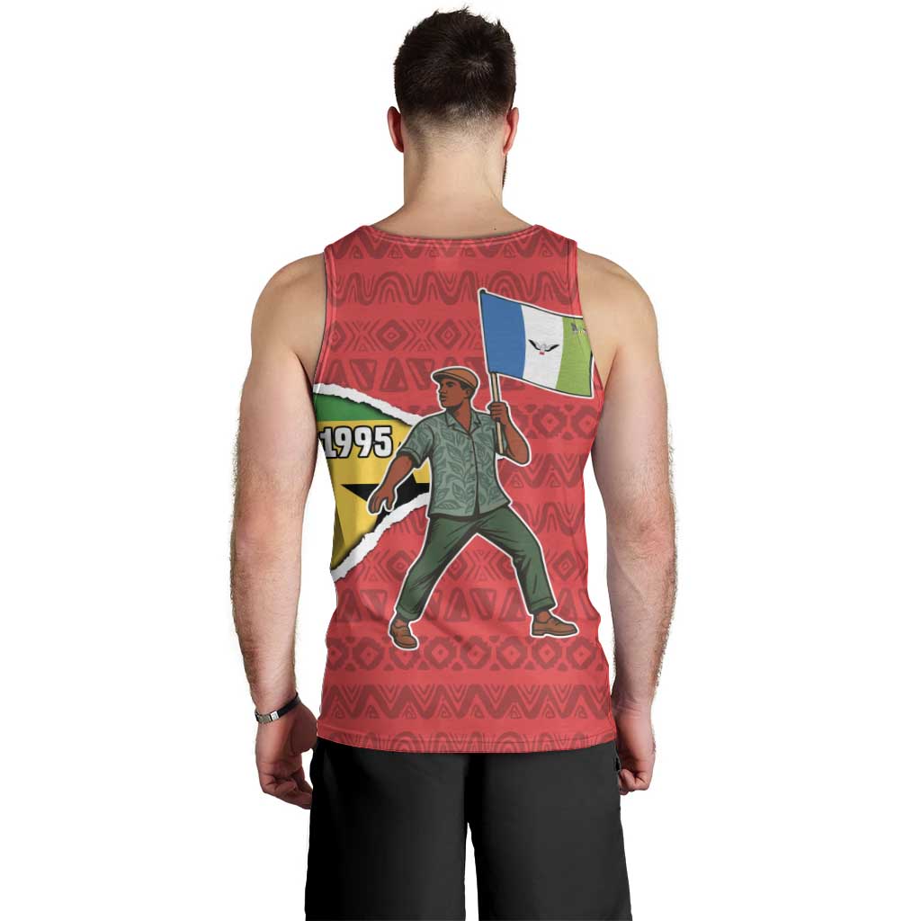 Autonomous Region of Principe Independence Men Tank Top with 1995 Flag Design and Cultural Pattern - Wonder Print Shop