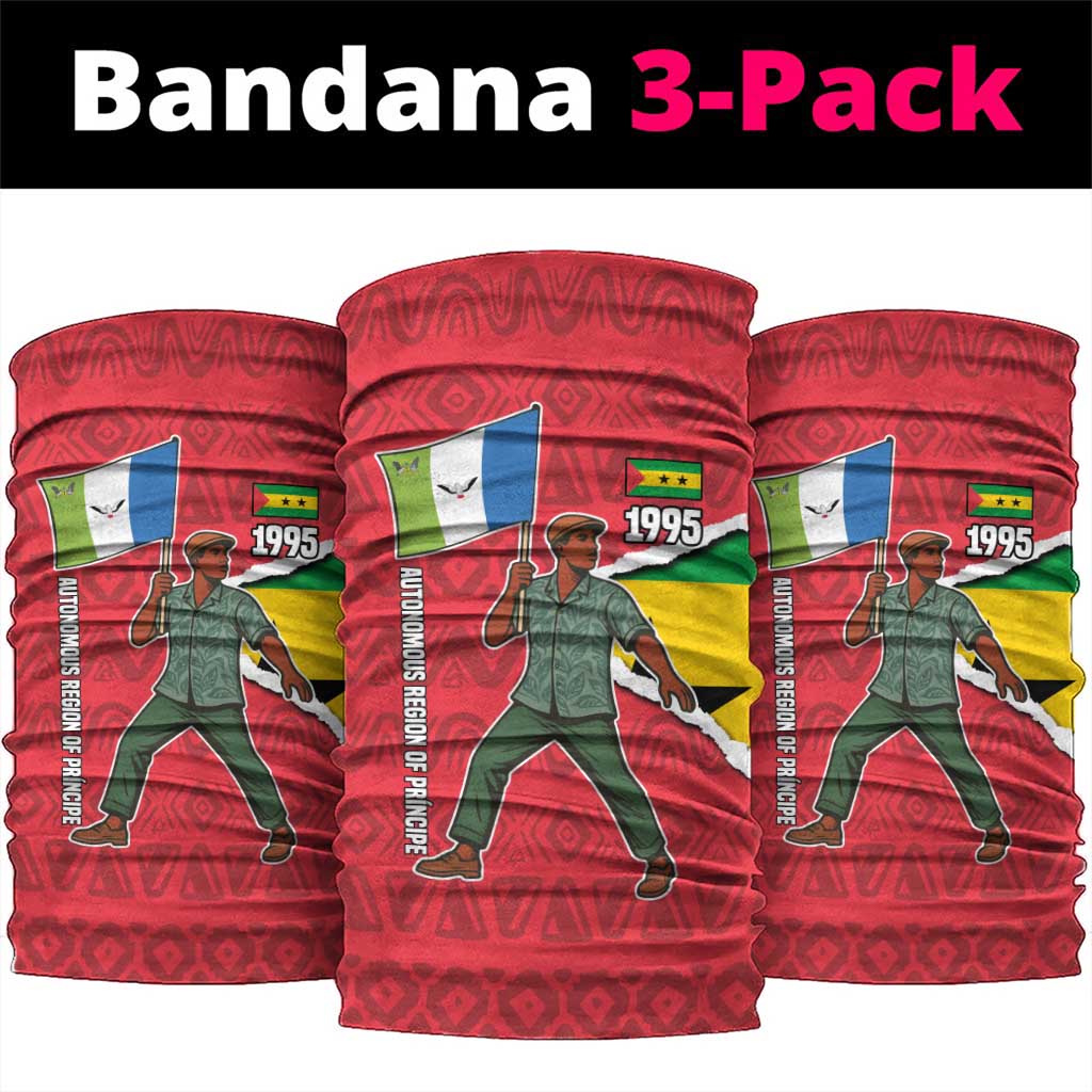 Autonomous Region of Principe Independence Neck Gaiter with 1995 Flag Design and Cultural Pattern - Wonder Print Shop