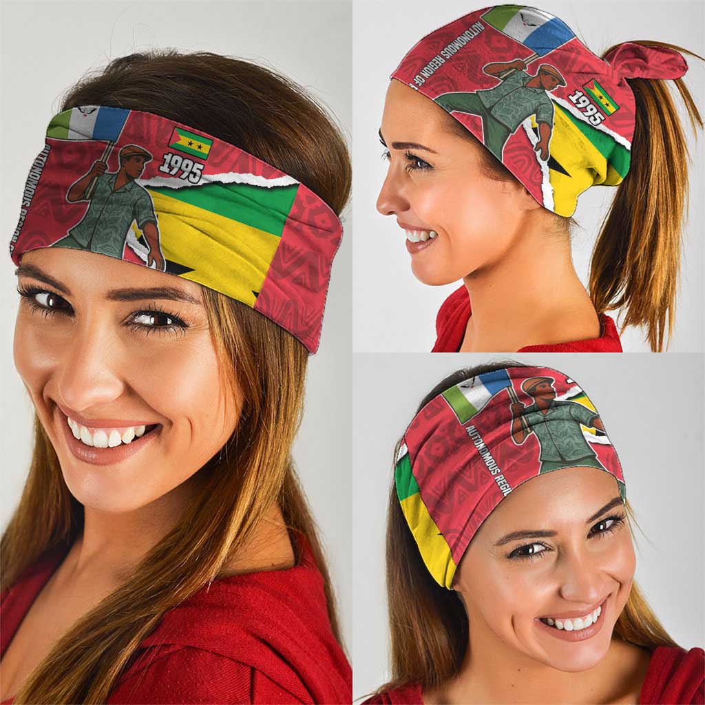Autonomous Region of Principe Independence Neck Gaiter with 1995 Flag Design and Cultural Pattern - Wonder Print Shop