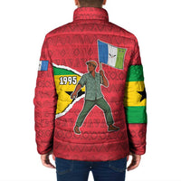 Autonomous Region of Principe Independence Padded Jacket with 1995 Flag Design and Cultural Pattern - Wonder Print Shop