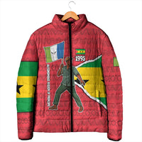 Autonomous Region of Principe Independence Padded Jacket with 1995 Flag Design and Cultural Pattern - Wonder Print Shop