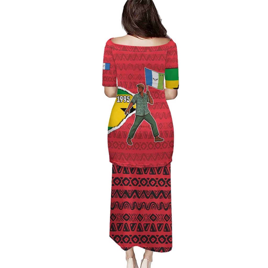 Autonomous Region of Principe Independence Puletasi with 1995 Flag Design and Cultural Pattern - Wonder Print Shop