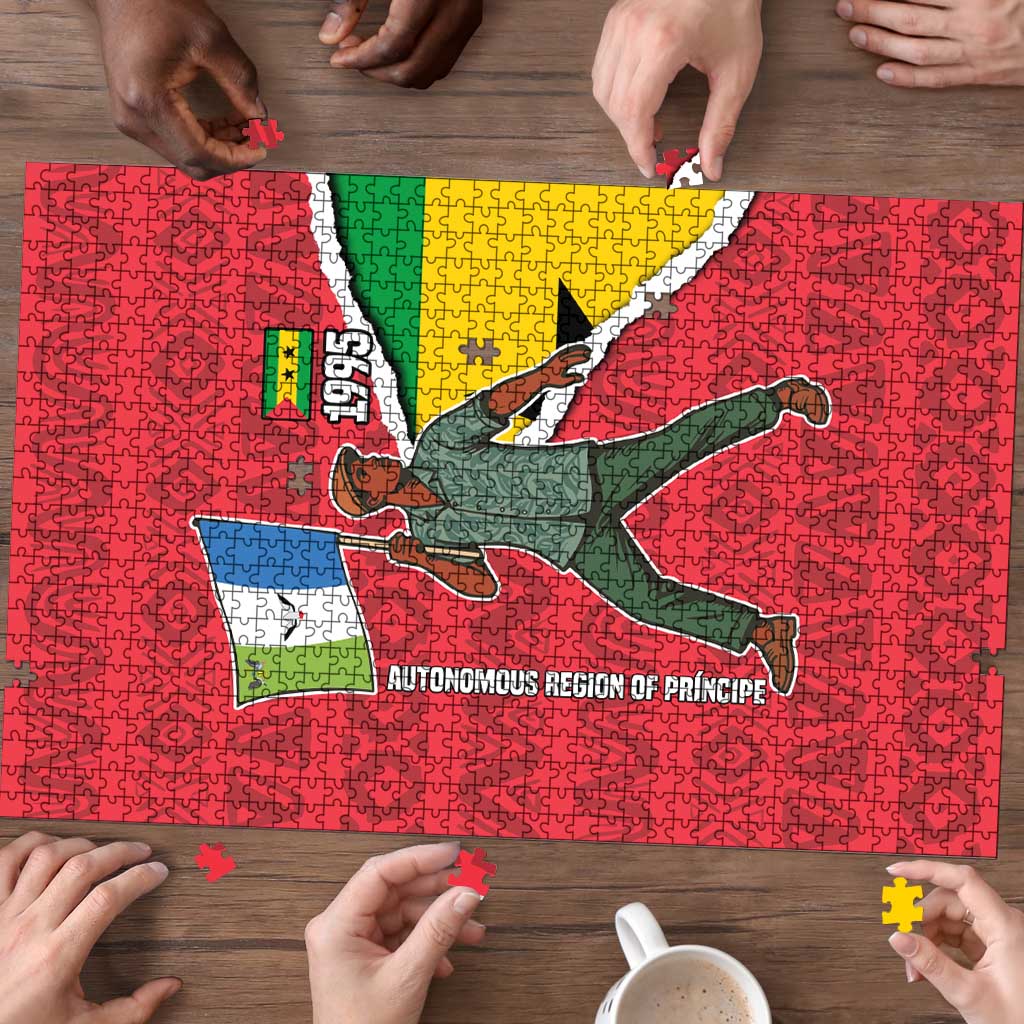 Autonomous Region of Principe Independence Puzzle with 1995 Flag Design and Cultural Pattern - Wonder Print Shop