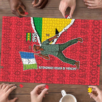 Autonomous Region of Principe Independence Puzzle with 1995 Flag Design and Cultural Pattern - Wonder Print Shop