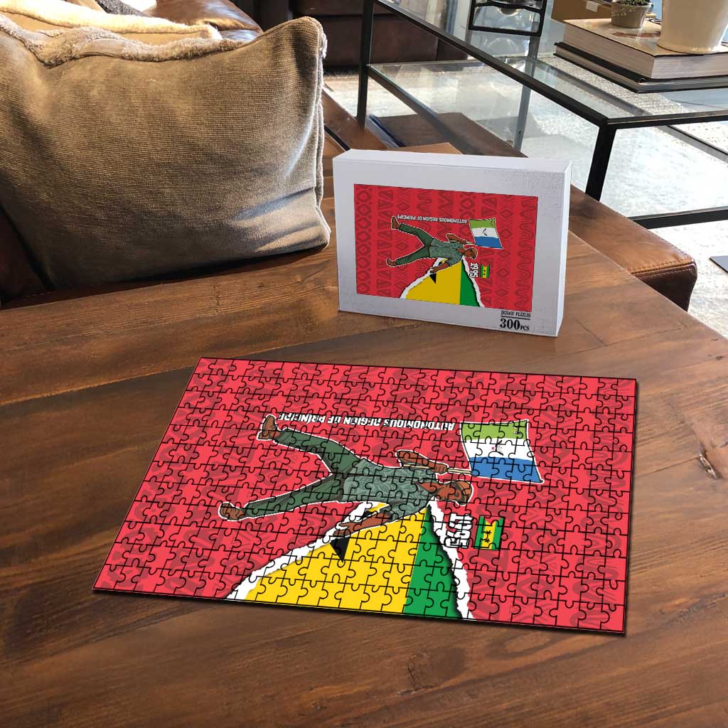 Autonomous Region of Principe Independence Puzzle with 1995 Flag Design and Cultural Pattern - Wonder Print Shop
