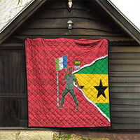 Autonomous Region of Principe Independence Quilt with 1995 Flag Design and Cultural Pattern - Wonder Print Shop