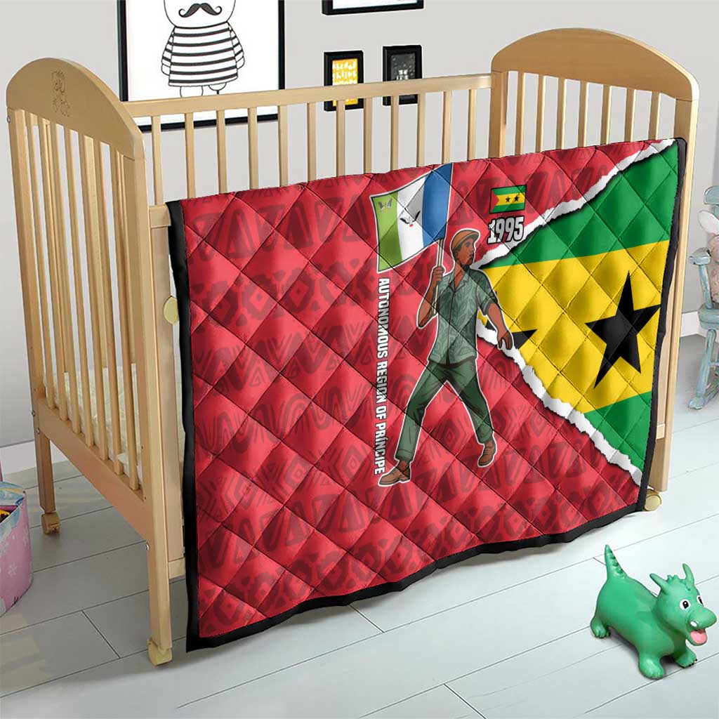 Autonomous Region of Principe Independence Quilt with 1995 Flag Design and Cultural Pattern - Wonder Print Shop
