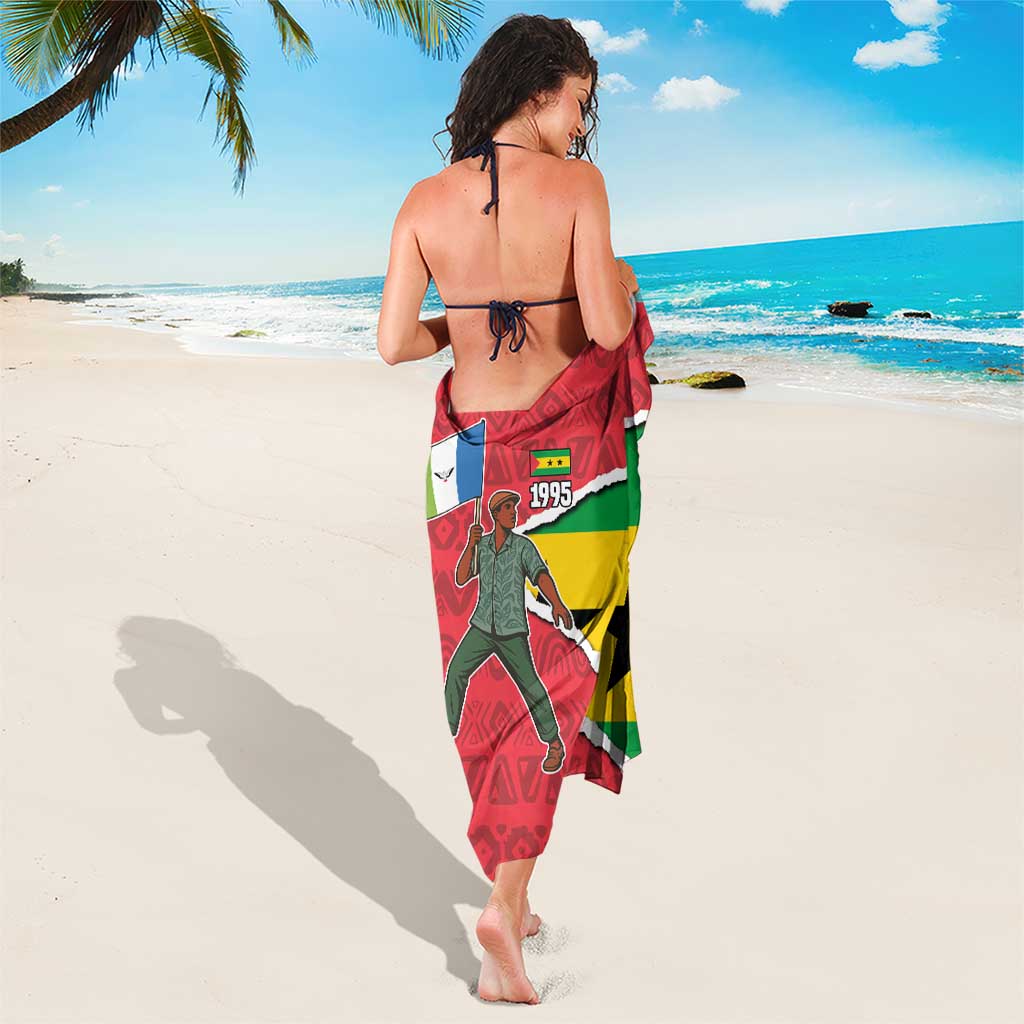 Autonomous Region of Principe Independence Sarong with 1995 Flag Design and Cultural Pattern - Wonder Print Shop