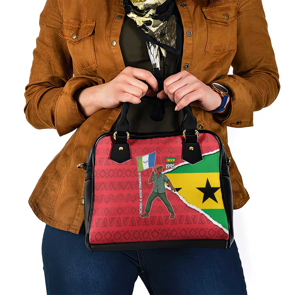 Autonomous Region of Principe Independence Shoulder Handbag with 1995 Flag Design and Cultural Pattern - Wonder Print Shop