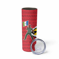 Autonomous Region of Principe Independence Skinny Tumbler with 1995 Flag Design and Cultural Pattern - Wonder Print Shop