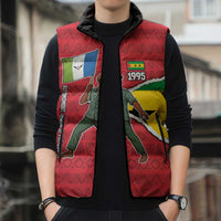 Autonomous Region of Principe Independence Sleeveless Puffer Jacket with 1995 Flag Design and Cultural Pattern - Wonder Print Shop