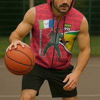 Autonomous Region of Principe Independence Sleeveless Zip Hoodie with 1995 Flag Design and Cultural Pattern - Wonder Print Shop