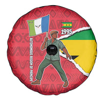 Autonomous Region of Principe Independence Spare Tire Cover with 1995 Flag Design and Cultural Pattern - Wonder Print Shop