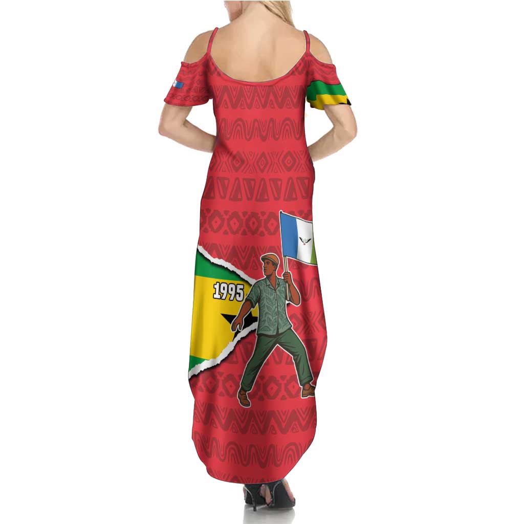 Autonomous Region of Principe Independence Summer Maxi Dress with 1995 Flag Design and Cultural Pattern - Wonder Print Shop