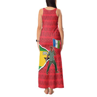 Autonomous Region of Principe Independence Tank Maxi Dress with 1995 Flag Design and Cultural Pattern - Wonder Print Shop