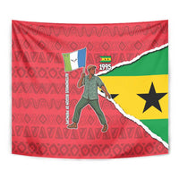 Autonomous Region of Principe Independence Tapestry with 1995 Flag Design and Cultural Pattern - Wonder Print Shop
