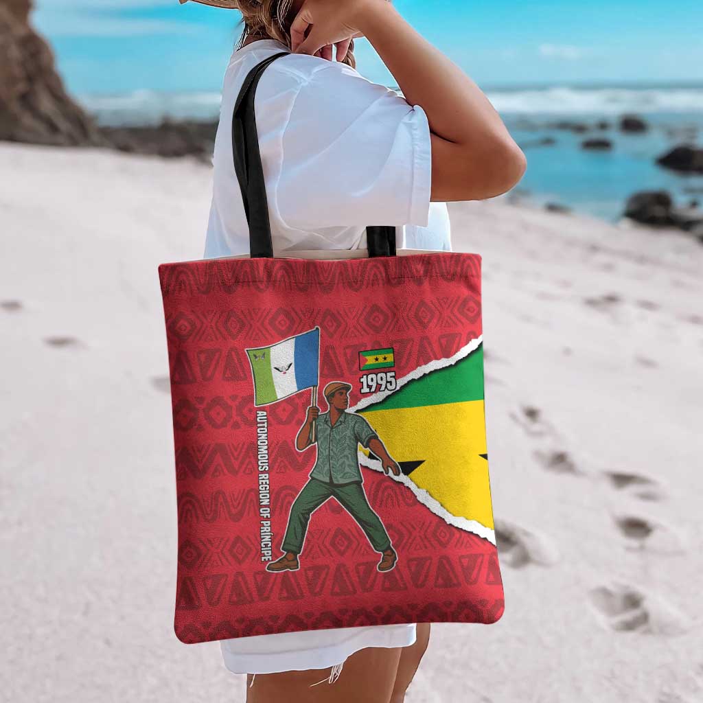 Autonomous Region of Principe Independence Tote Bag with 1995 Flag Design and Cultural Pattern - Wonder Print Shop