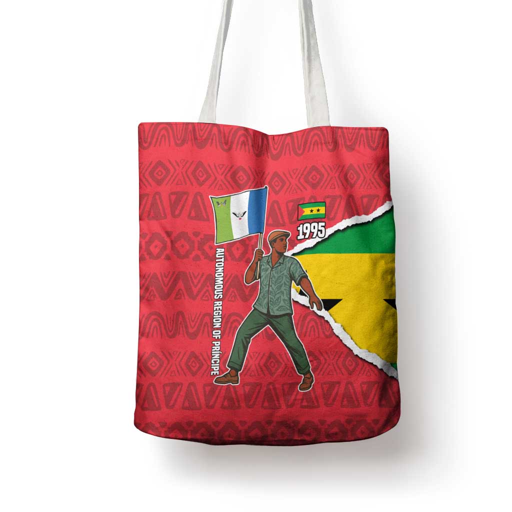 Autonomous Region of Principe Independence Tote Bag with 1995 Flag Design and Cultural Pattern - Wonder Print Shop