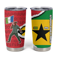 Autonomous Region of Principe Independence Tumbler Cup with 1995 Flag Design and Cultural Pattern - Wonder Print Shop