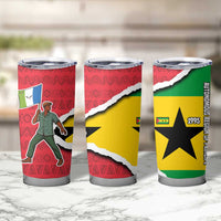 Autonomous Region of Principe Independence Tumbler Cup with 1995 Flag Design and Cultural Pattern - Wonder Print Shop